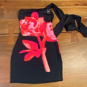 Khy by Kylie Jenner Black Peony Mini Tube Dress NWT Medium